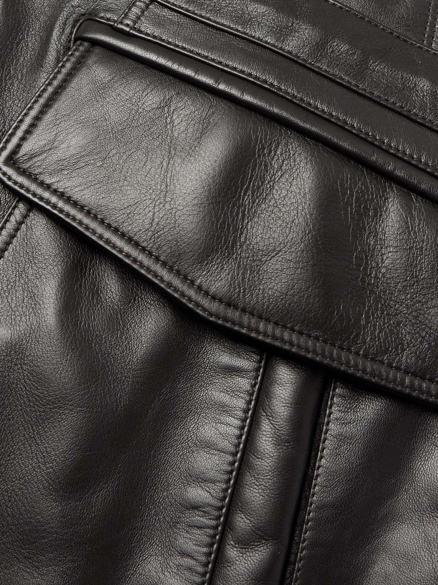 Oversized Padded Leather Jacket - 3