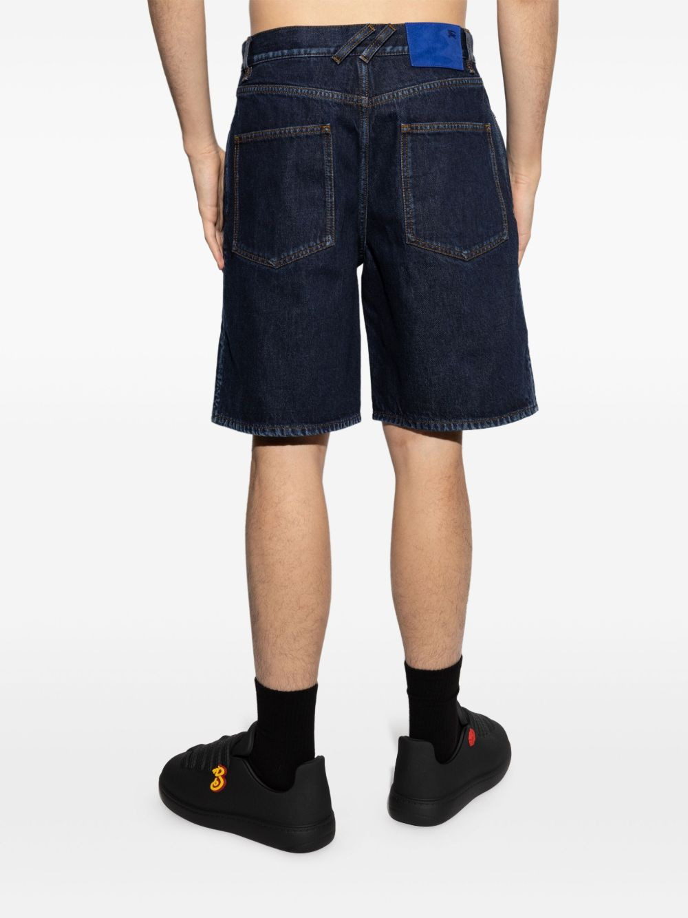 appliqué denim shorts - 3