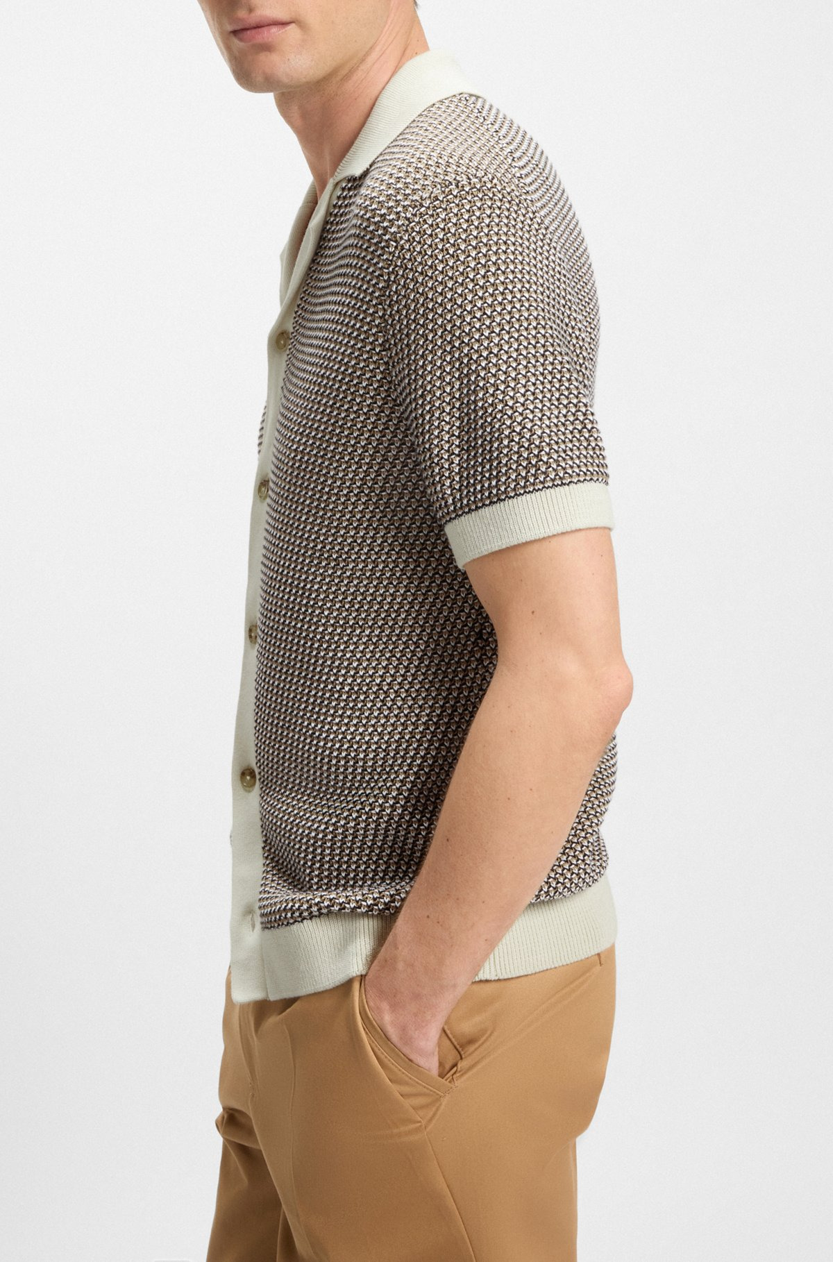 REGULAR-FIT KNIT CARDIGAN IN COTTON - 3