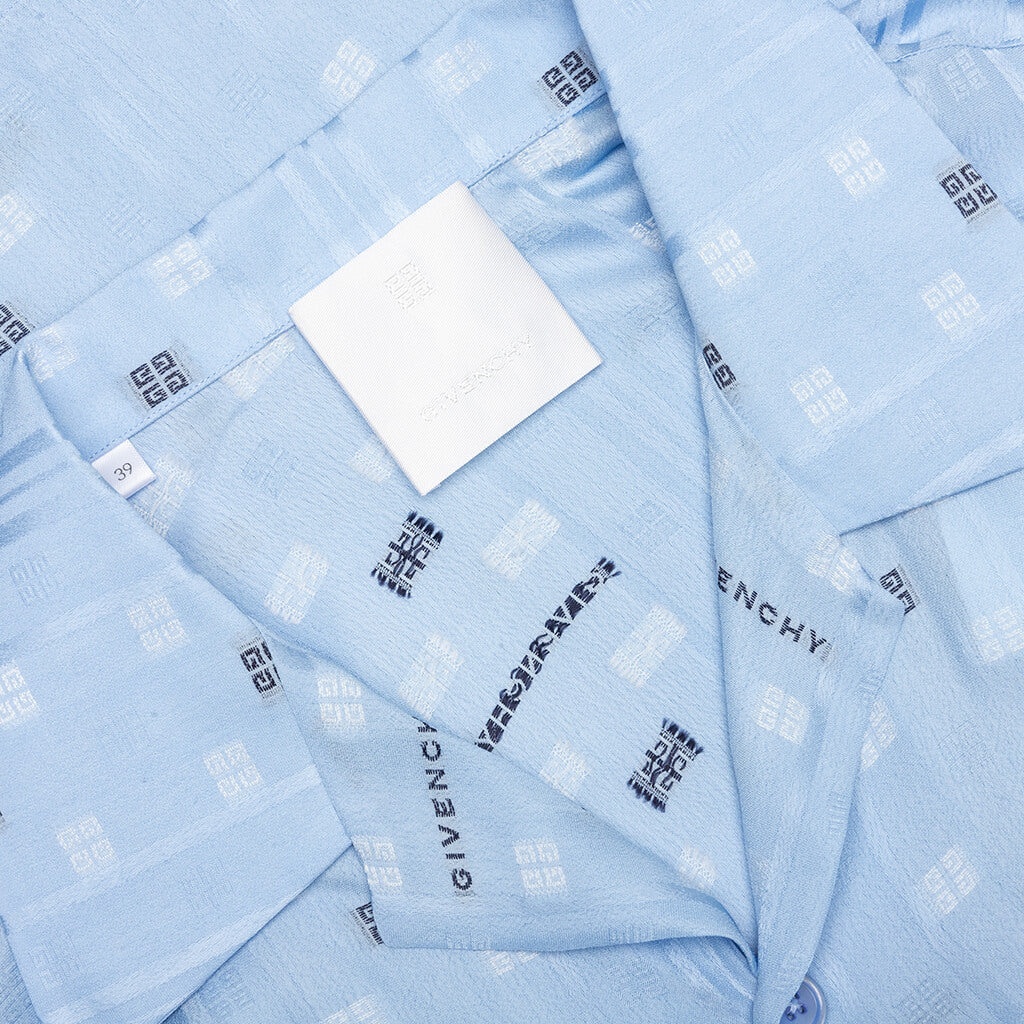 GIVENCHY BOXY FIT SHIRT W/ HAWAIIAN COLLAR - NAVY/LIGHT BLUE - 5