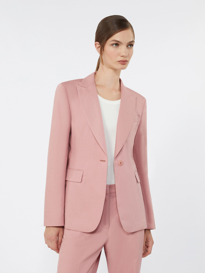 ORCHE Linen and cotton canvas blazer - ANTIQUE ROSE 5
