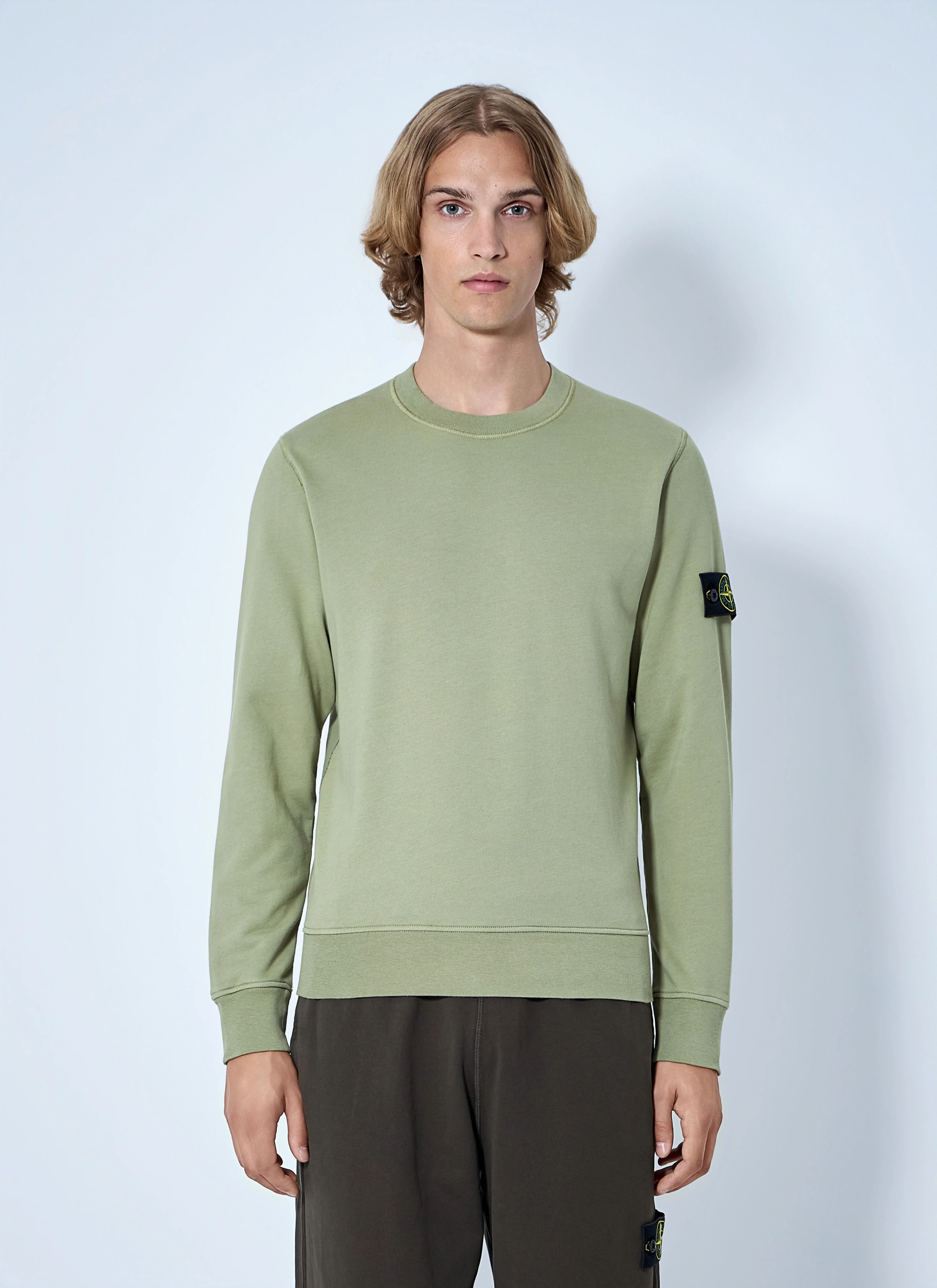 Crewneck Sweatshirt with Arm Patch - 1