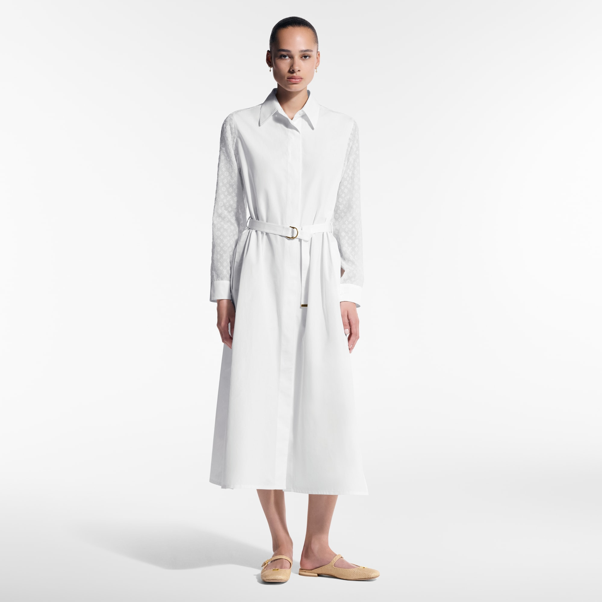Monogram Accent Shirt Dress - 4