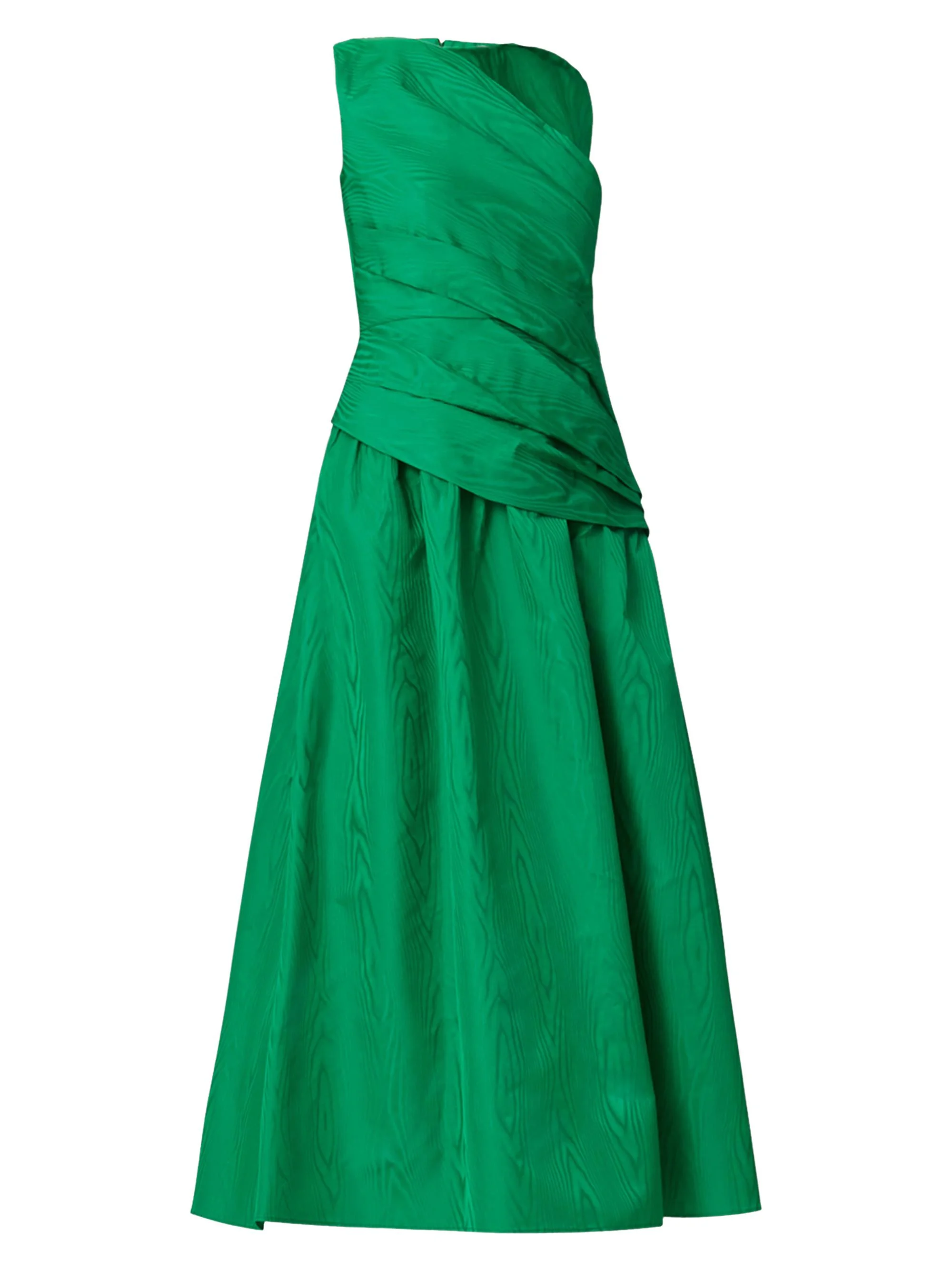 Women's Gabriele Moire Draped Maxi Dress - Vibrant Green - 1
