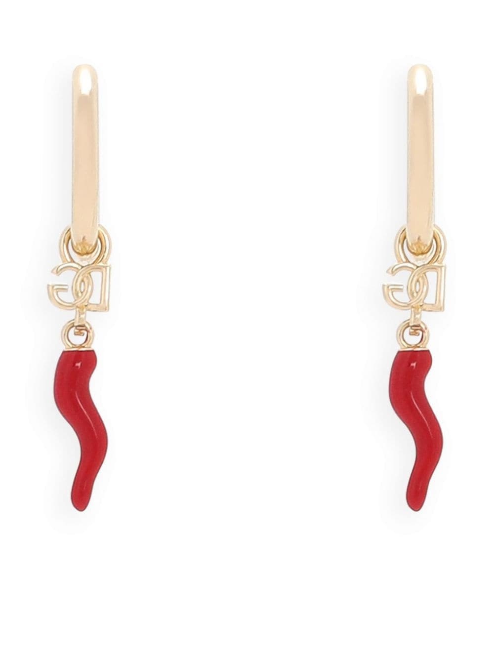 DG horn drop hoop earrings - 2