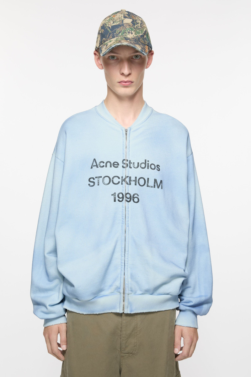 Acne Studios Zip sweater logo - Dusty blue outlook