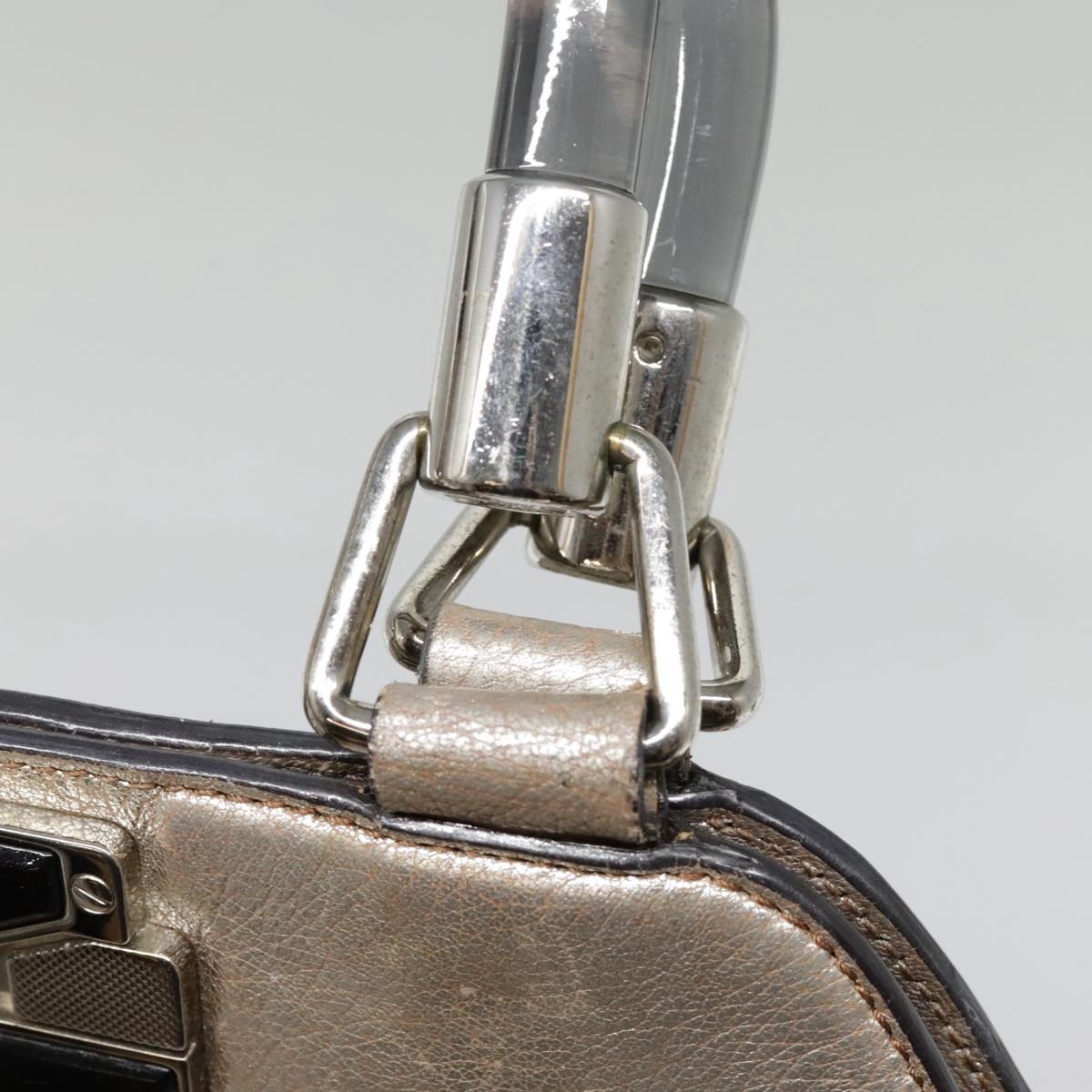 CELINE Hand Bag Leather Silver - 15