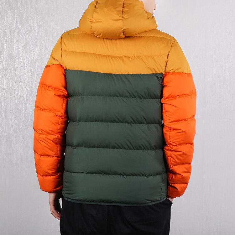 Nike Casual Sports Splicing Contrasting Colors hooded down Jacket 'Yellow Green' CU0226-727 - 4