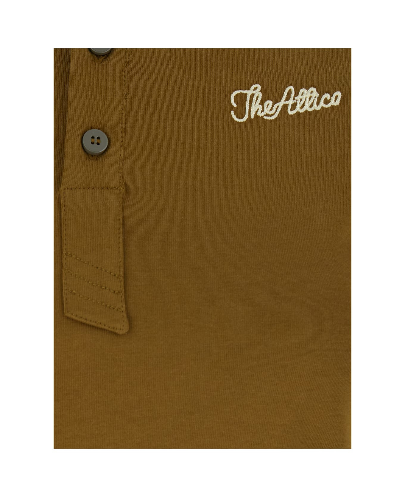 Green Polo Shirt With Classic Collar And Logo Lettering Embroidery On The Front In Cotton Jersey Wom - 3
