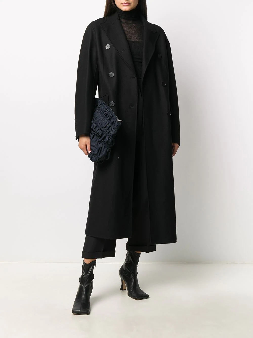 double-breasted midi coat - 2