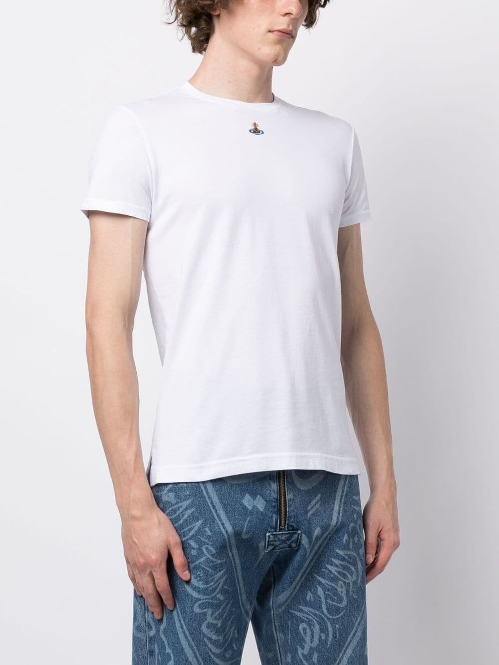 Orb logo-embroidery cotton T-shirt - 2