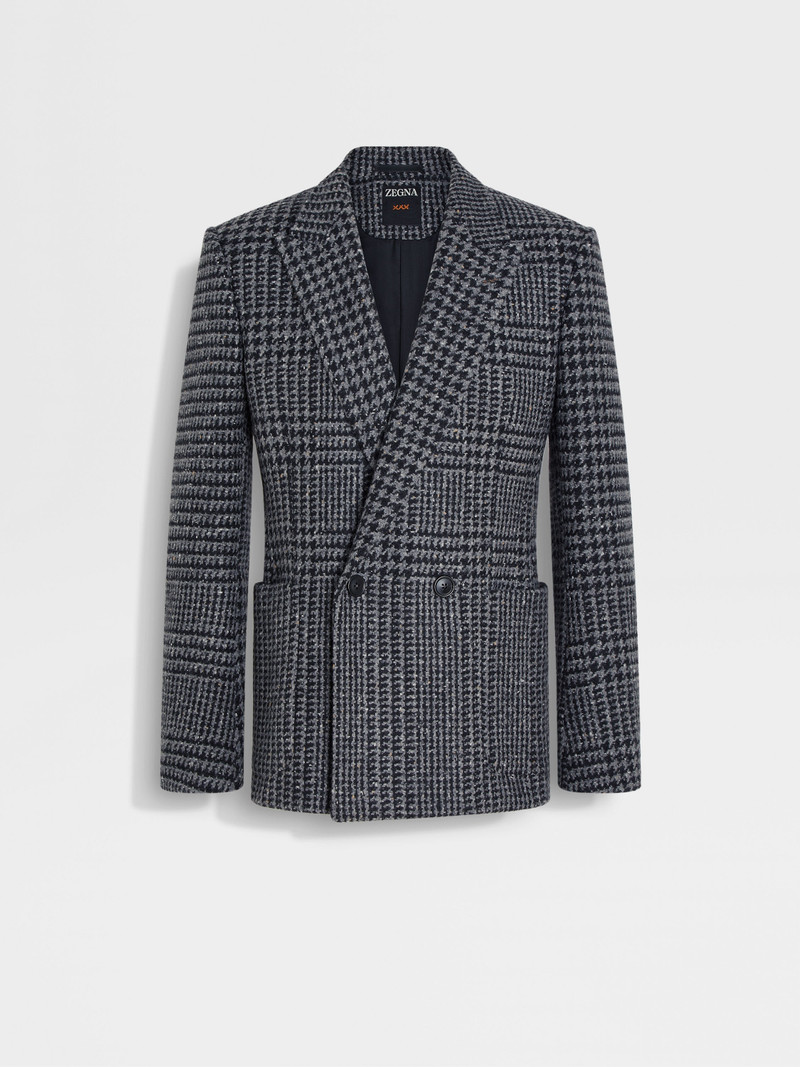 GREY AND BLACK WOOL AND CASHMERE JACKET 1