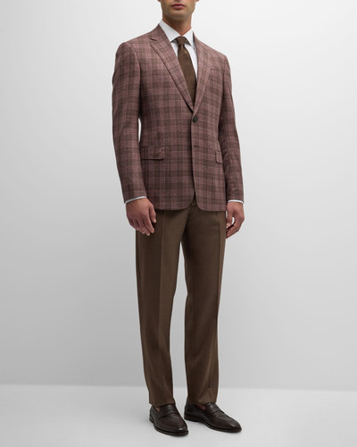 GIORGIO ARMANI Men's Soft Wool-Cashmere Plaid Sport Coat outlook