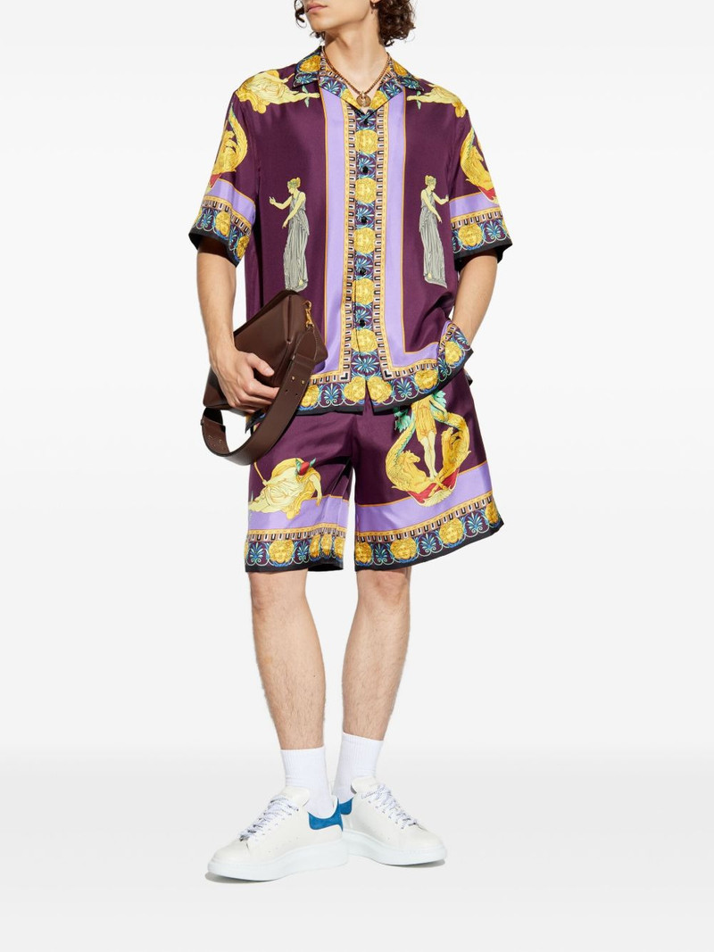 VERSACE elasticated silk shorts outlook