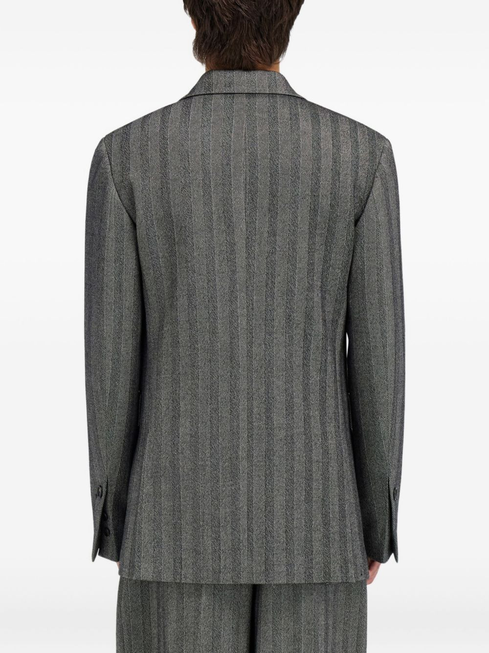 herringbone double-breasted blazer - 4