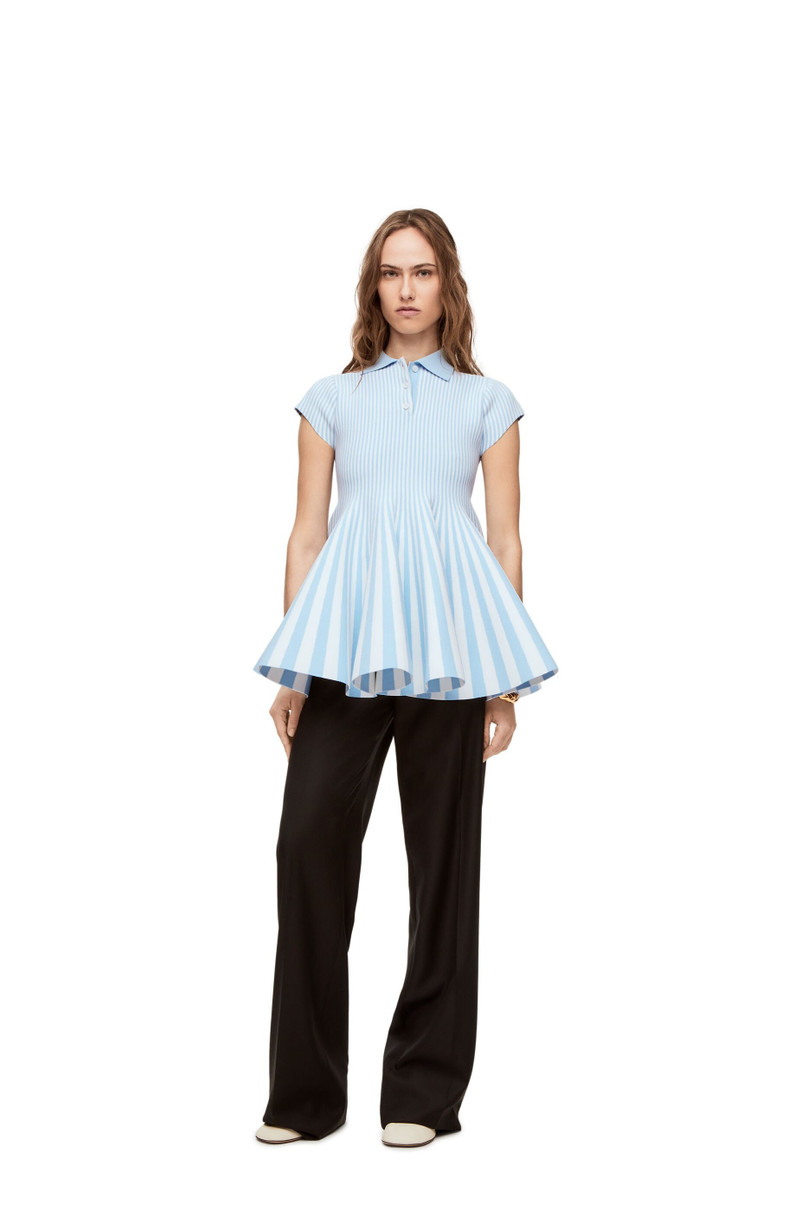 Striped mini dress in viscose blend knit 3