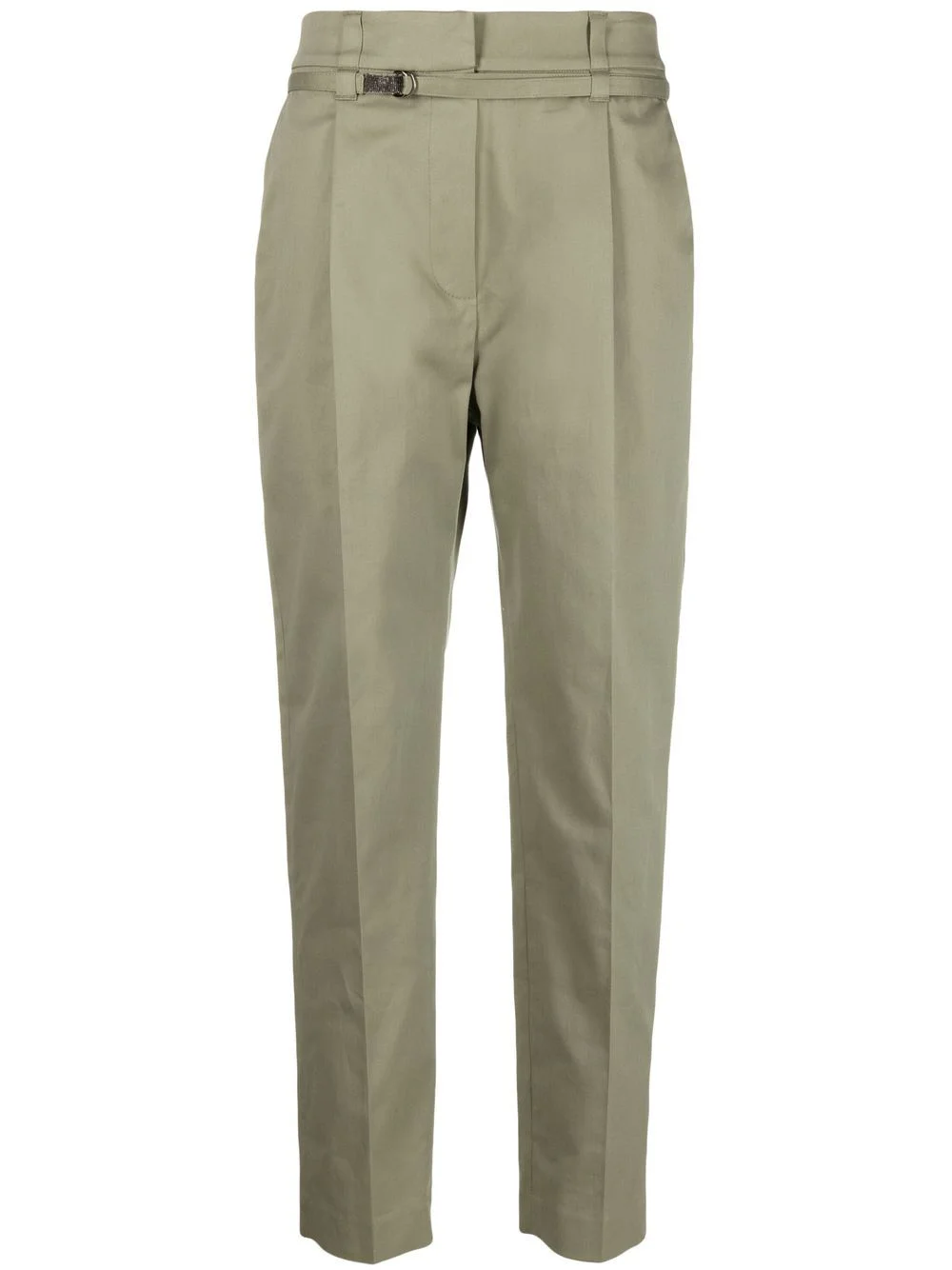belted-waist tapered trousers - 1