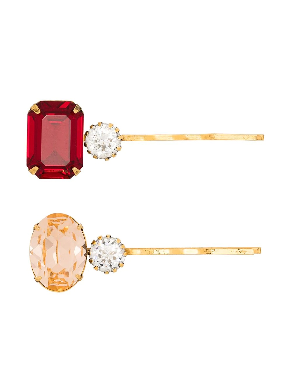 Gemma two-piece crystal-embellished hair pin set - 1