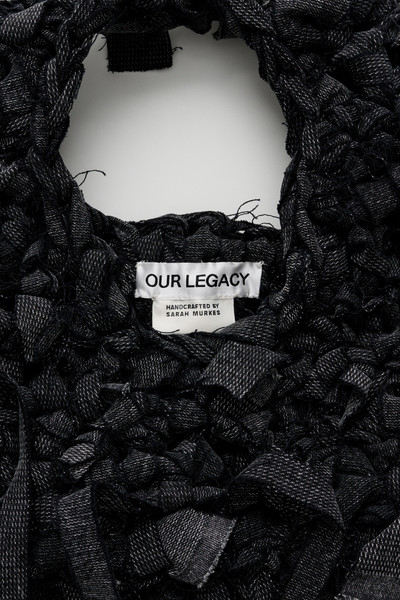 Our Legacy Crochet Bag Overdyed Black Chain Twill outlook