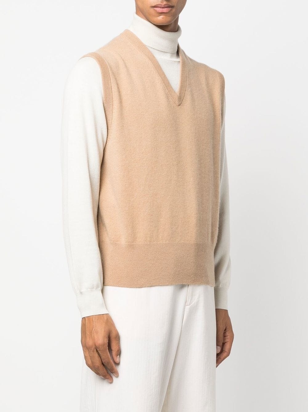 V-neck knit vest - 4