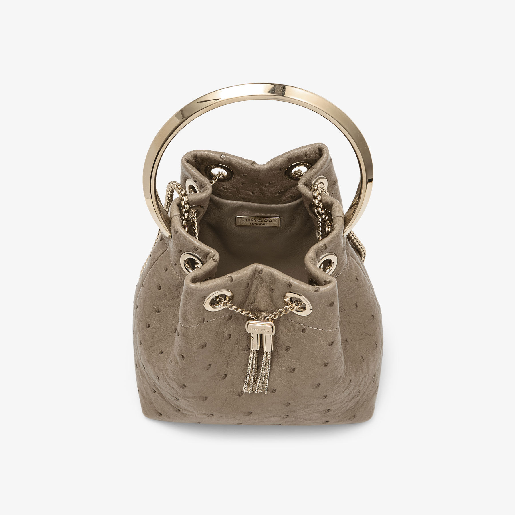 Bon Bon
Taupe Ostrich Leather Bag - 4