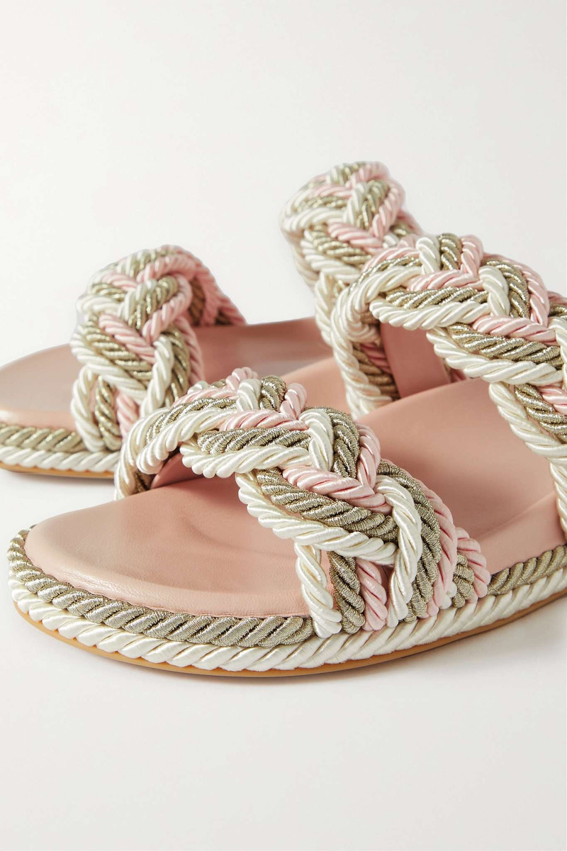 Valentino Garavani Rockstud Torchon braided rope sandals 4