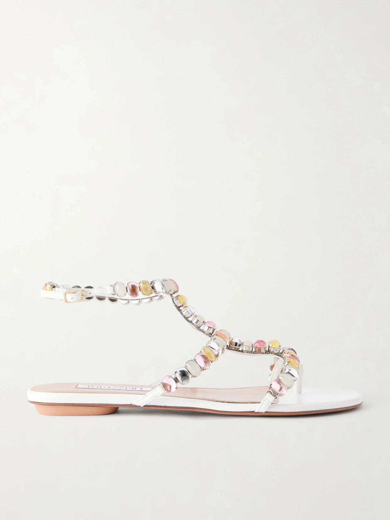 Mystic Stone Embellished Leather Sandals - 1