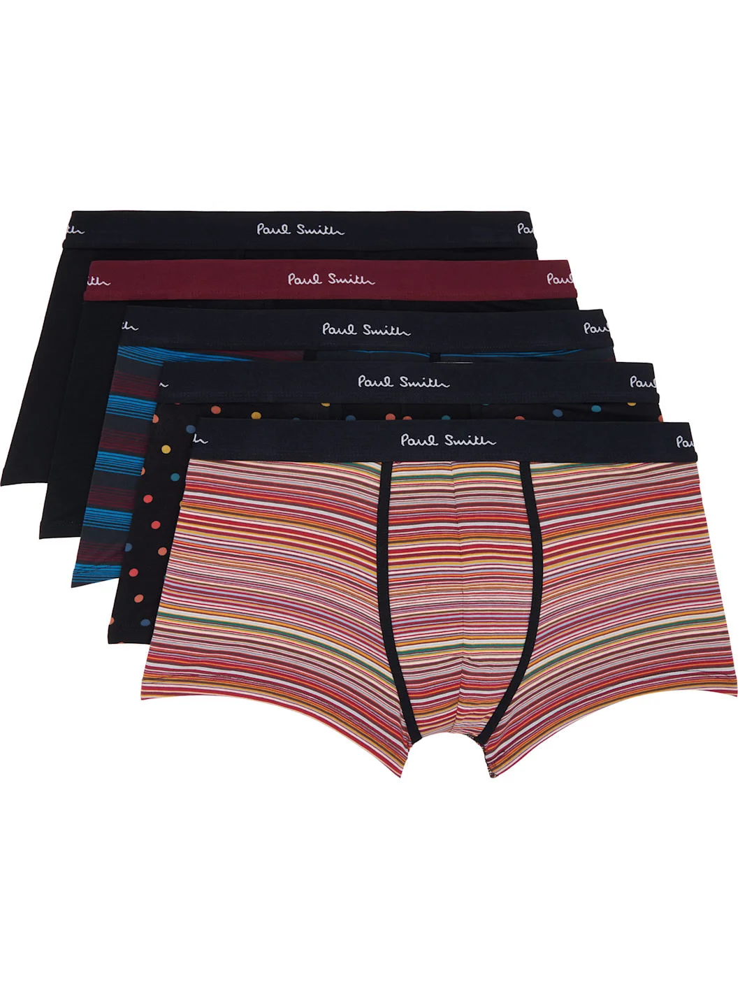 Five-Pack Multicolor Spot & Stripe Mix Boxer Briefs - 1