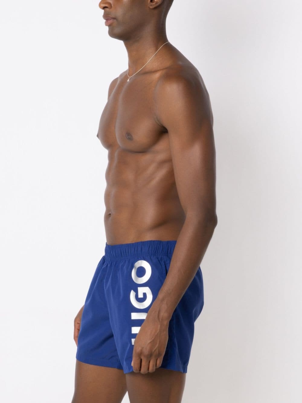 Abas metallic logo-print swim shorts - 3