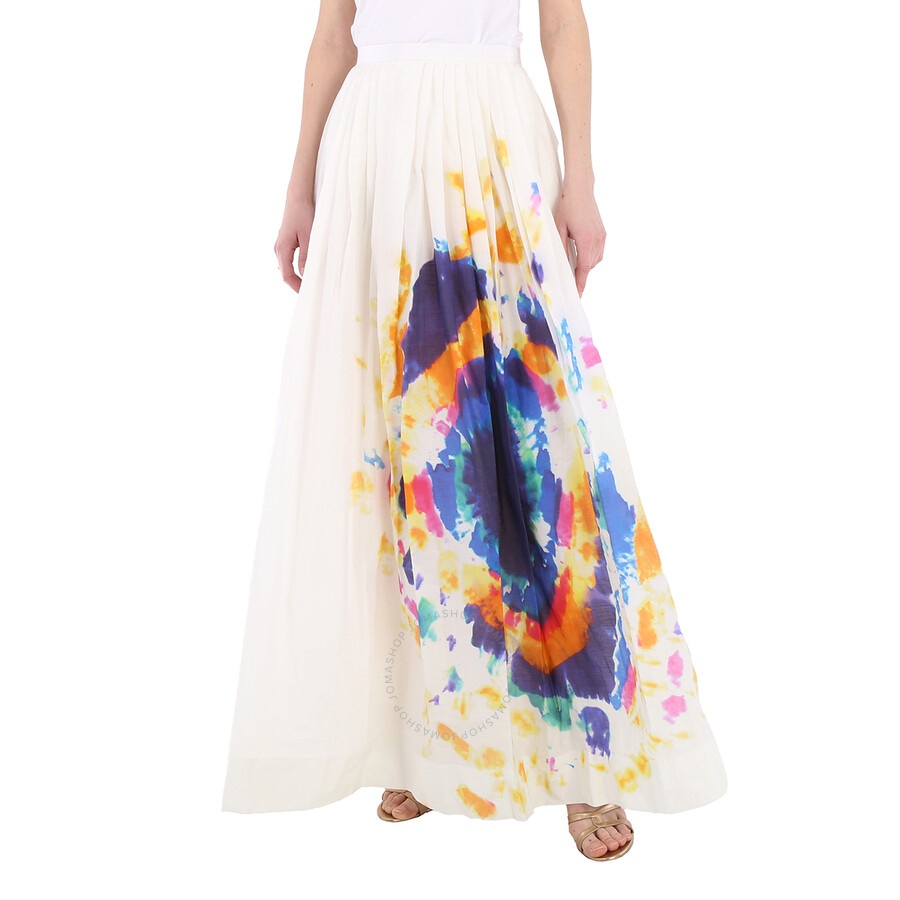Burberry Tie-dye Print Maxi Skirt In Multi-bright Blue - 3