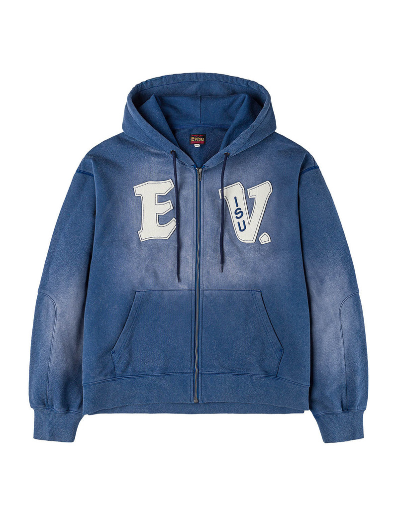 EV and Seagull Patches Embroidery Relax Fit Hoodie Jacket 1