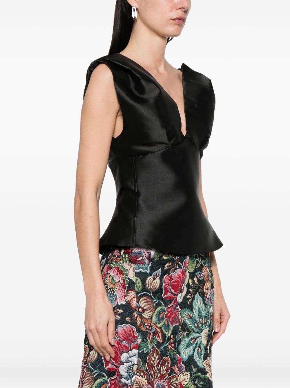 draped off-shoulder top - 3