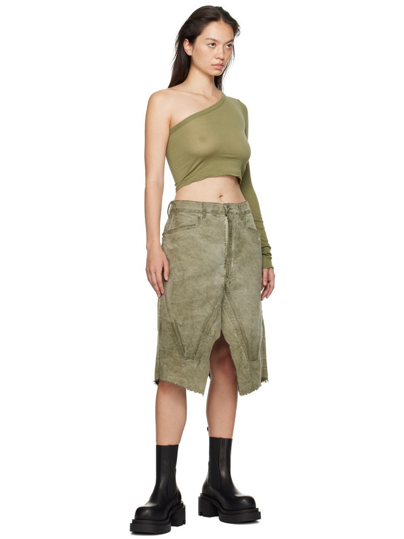 Rick Owens DRKSHDW Khaki Porterville Ziggy T-shirt outlook