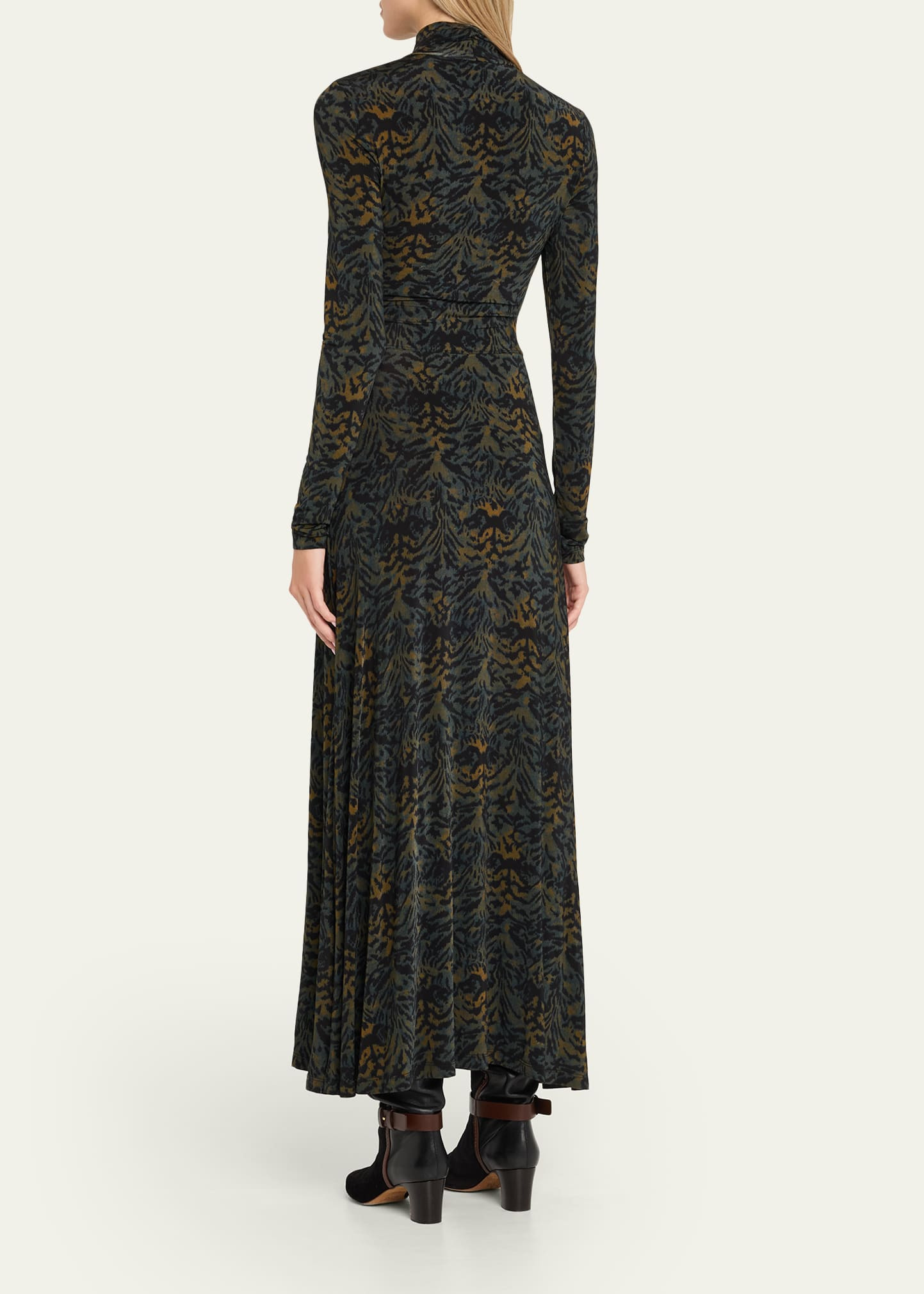 Koa Ruched Jersey Turtleneck Maxi Dress - 3