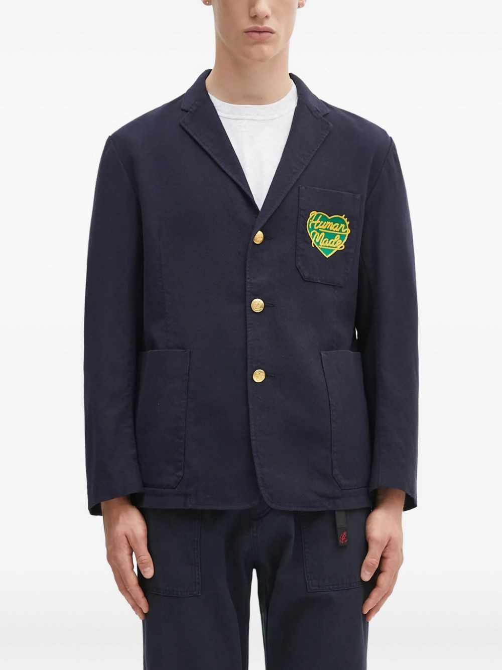 heart-patch button blazer - 1