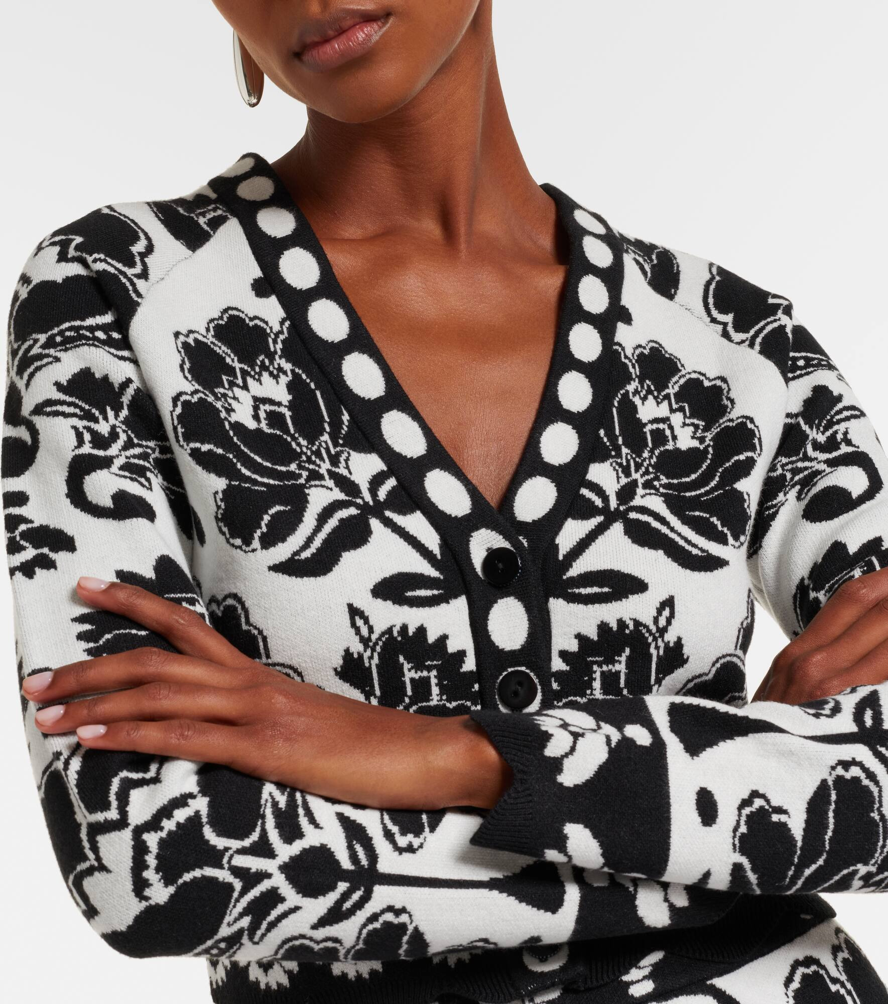 Floral Arabesque jacquard cardigan - 4