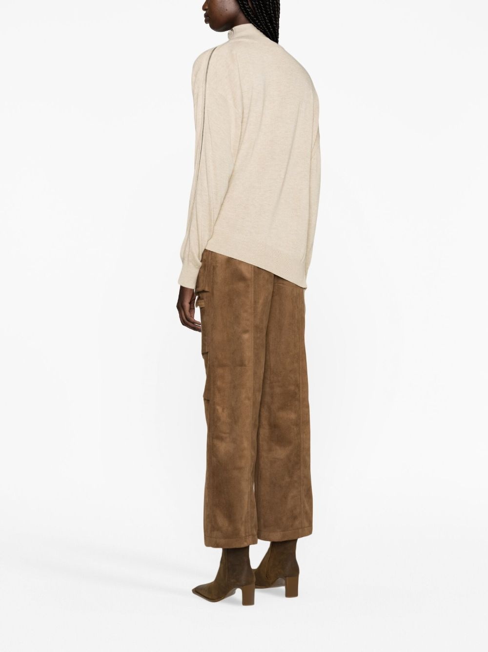 asymmetric roll-neck jumper - 3