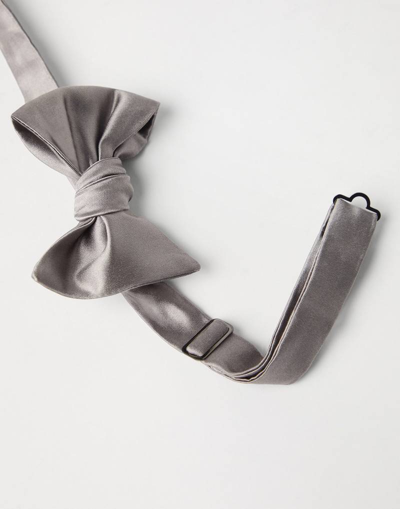 Brunello Cucinelli Cotton and silk satin bow tie outlook