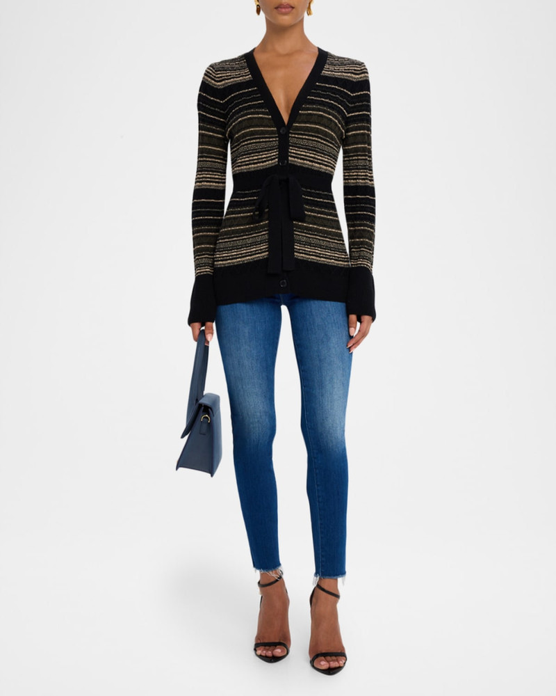 RAMY BROOK Michelle Belted V-Neck Cardigan outlook