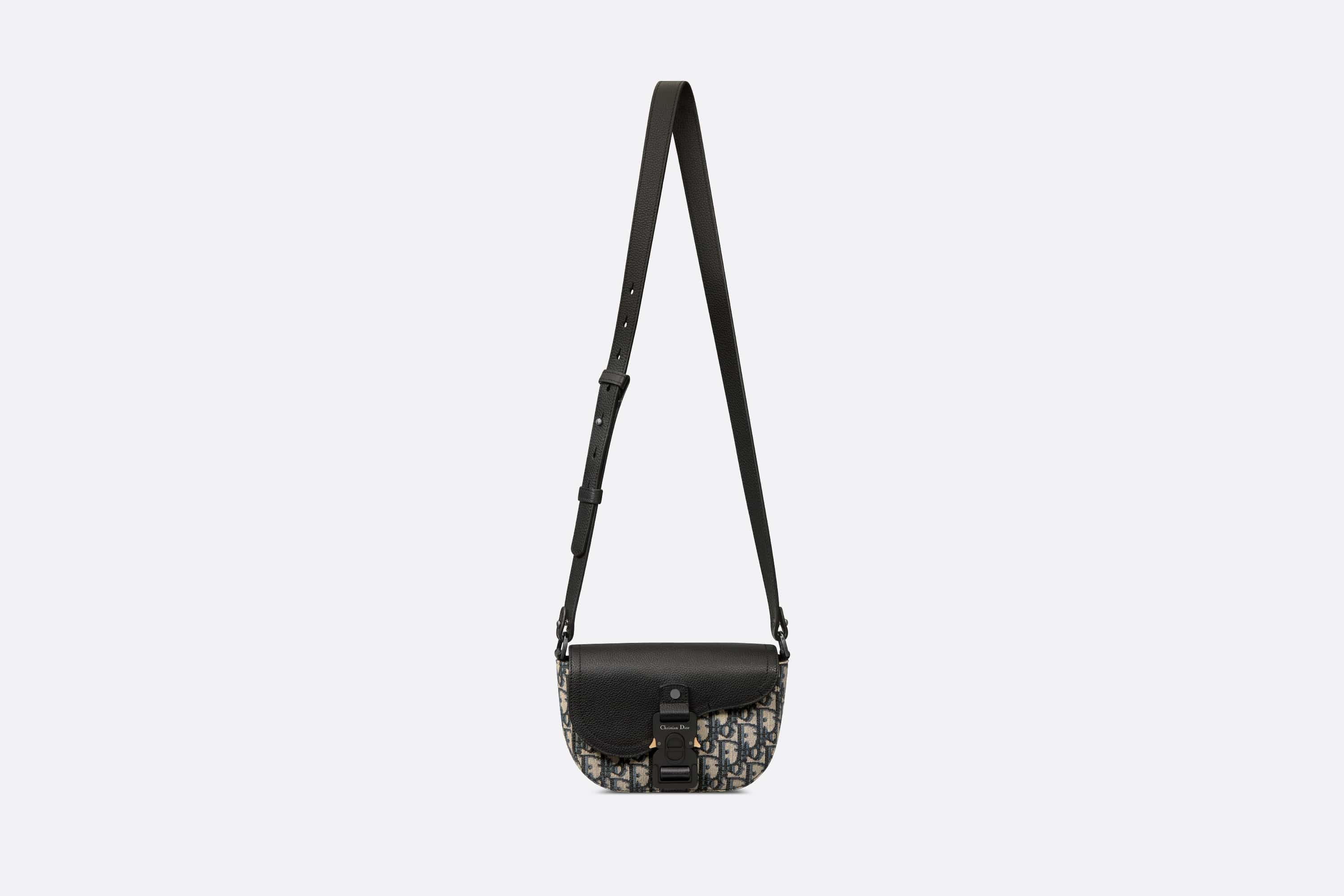 Dior Saddle Pouch CA ベージュ/ブラック Dior Saddle Pouch with Strap | REVERSIBLE