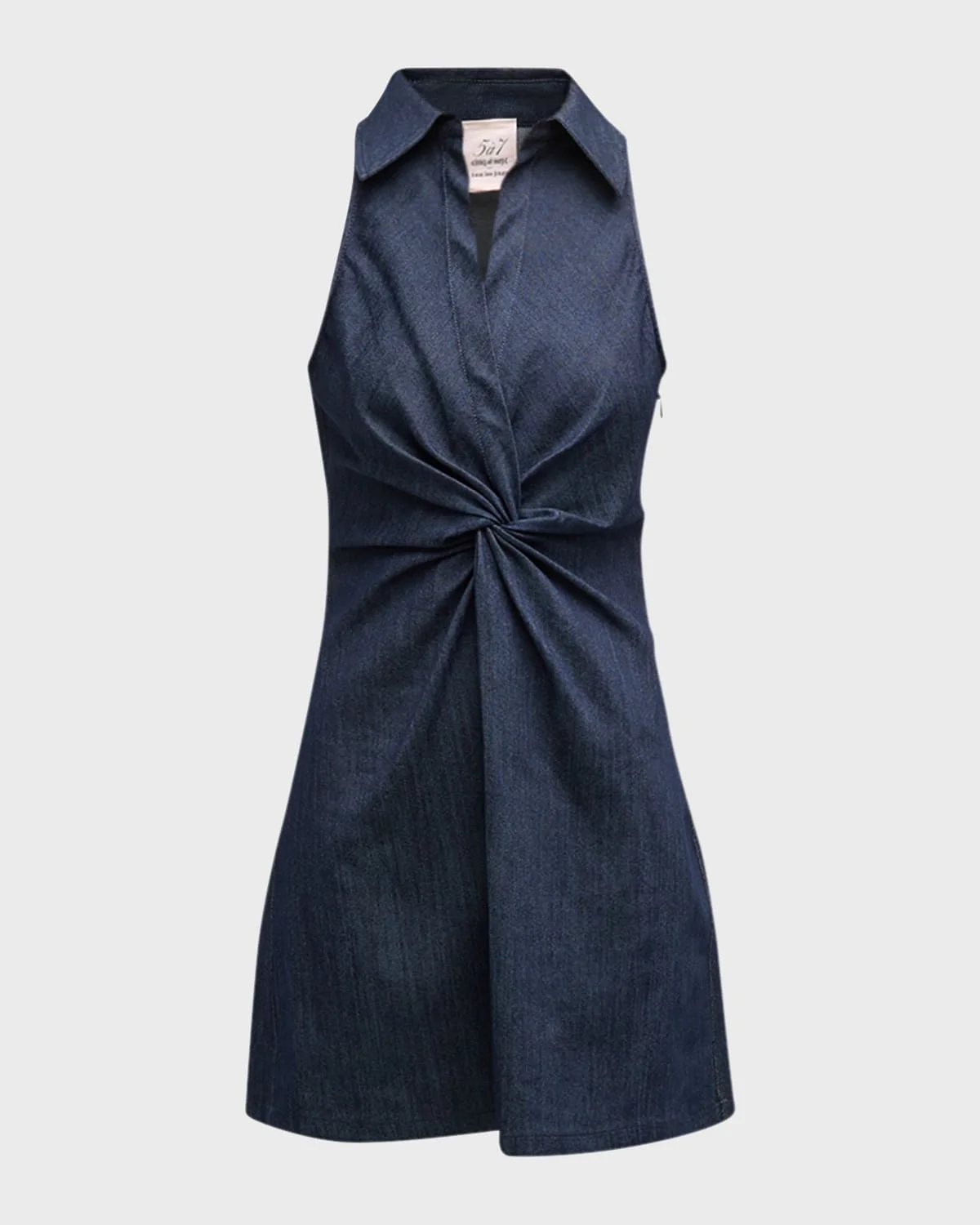 Mckenna Sleeveless Knotted Chambray Mini Dress - 1