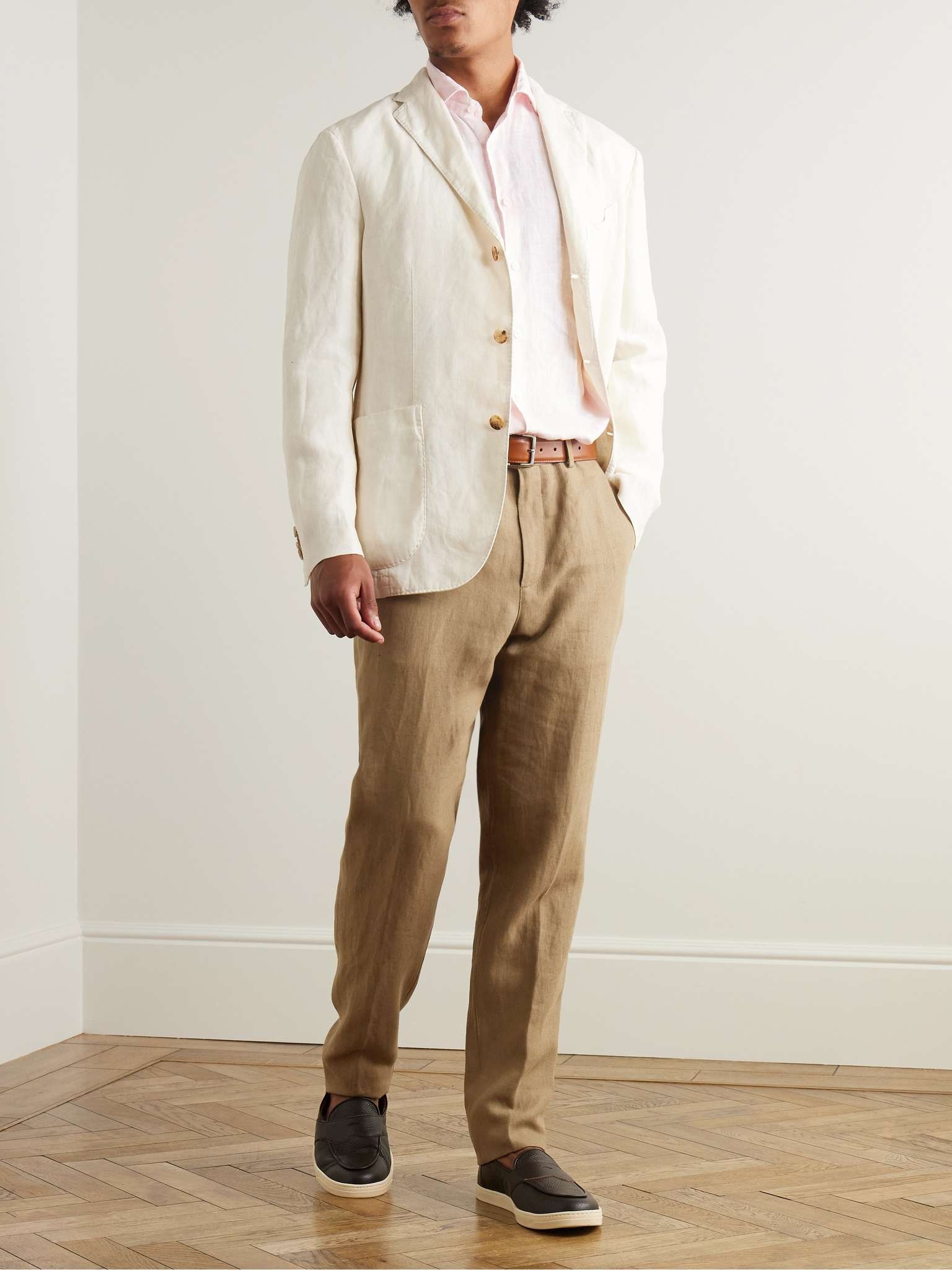 Carlo Straight-Leg Linen-Twill Trousers - 2