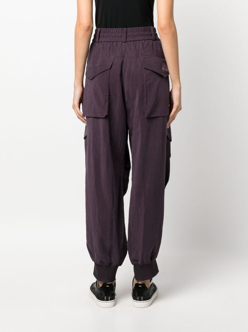 high-waisted cargo track-pants - 4