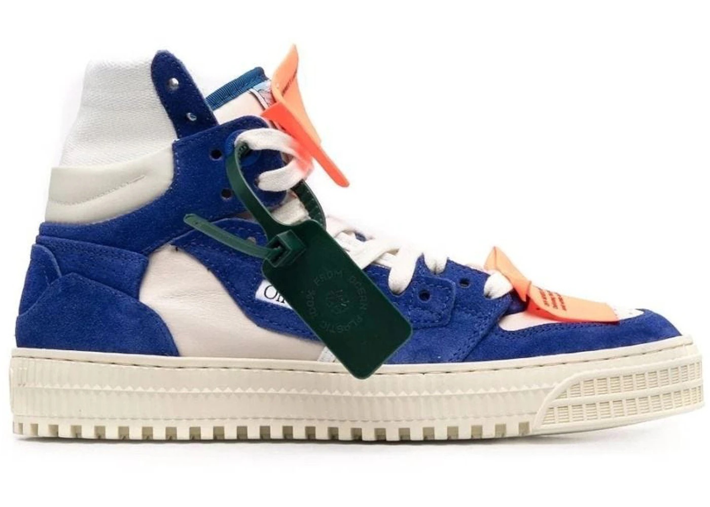 OFF-WHITE 3.0 Off Court High-Top Sneakers White Blue Suede (Women's) - 1