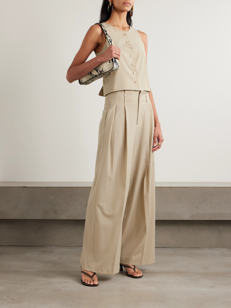 KALLMEYER Percie Pleated Wool-blend Wide-leg Pants outlook