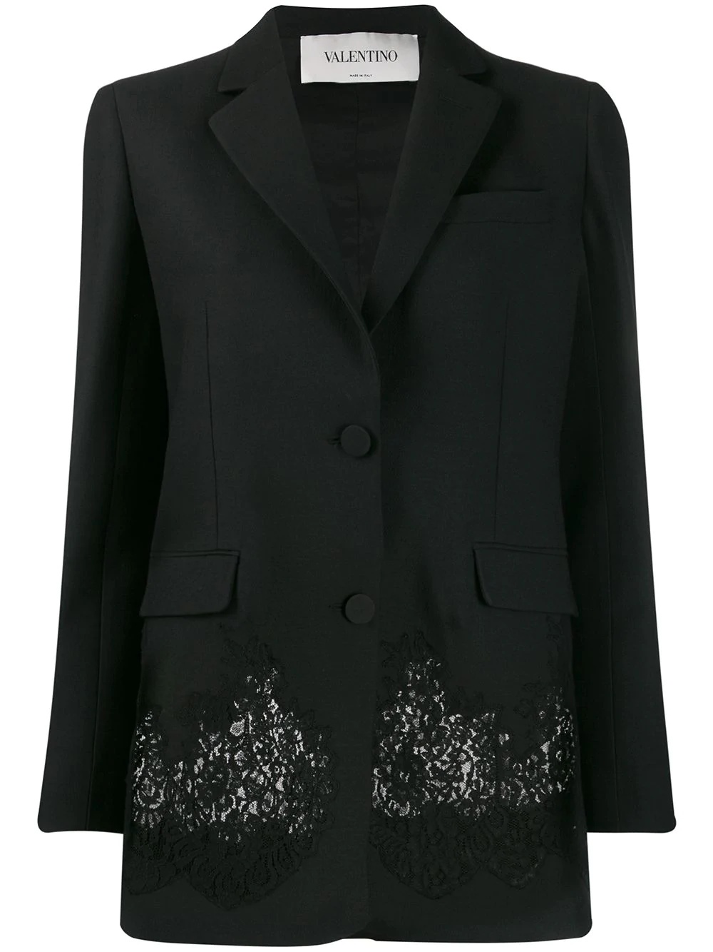 lace panel blazer - 1