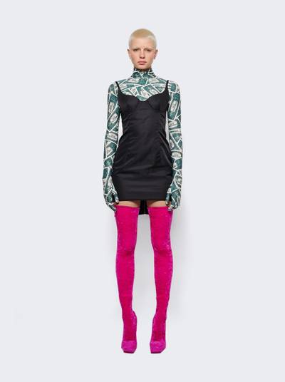 VETEMENTS Velvet High Boomerang Sock Boots Pink outlook