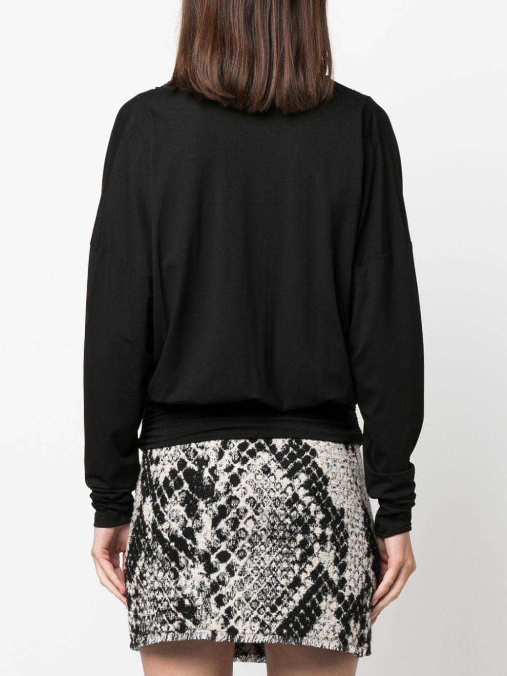 draped cut-out V-neck top - 4