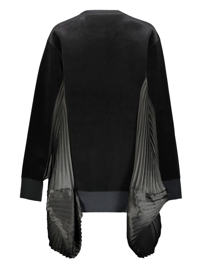 Junya Watanabe pleated velvet crewneck sweatshirt outlook
