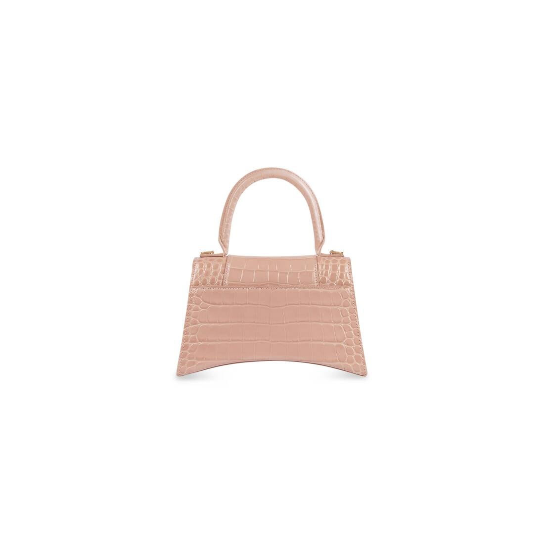 Women's Hourglass Small Handbag Crocodile Embossed in Beige - 3